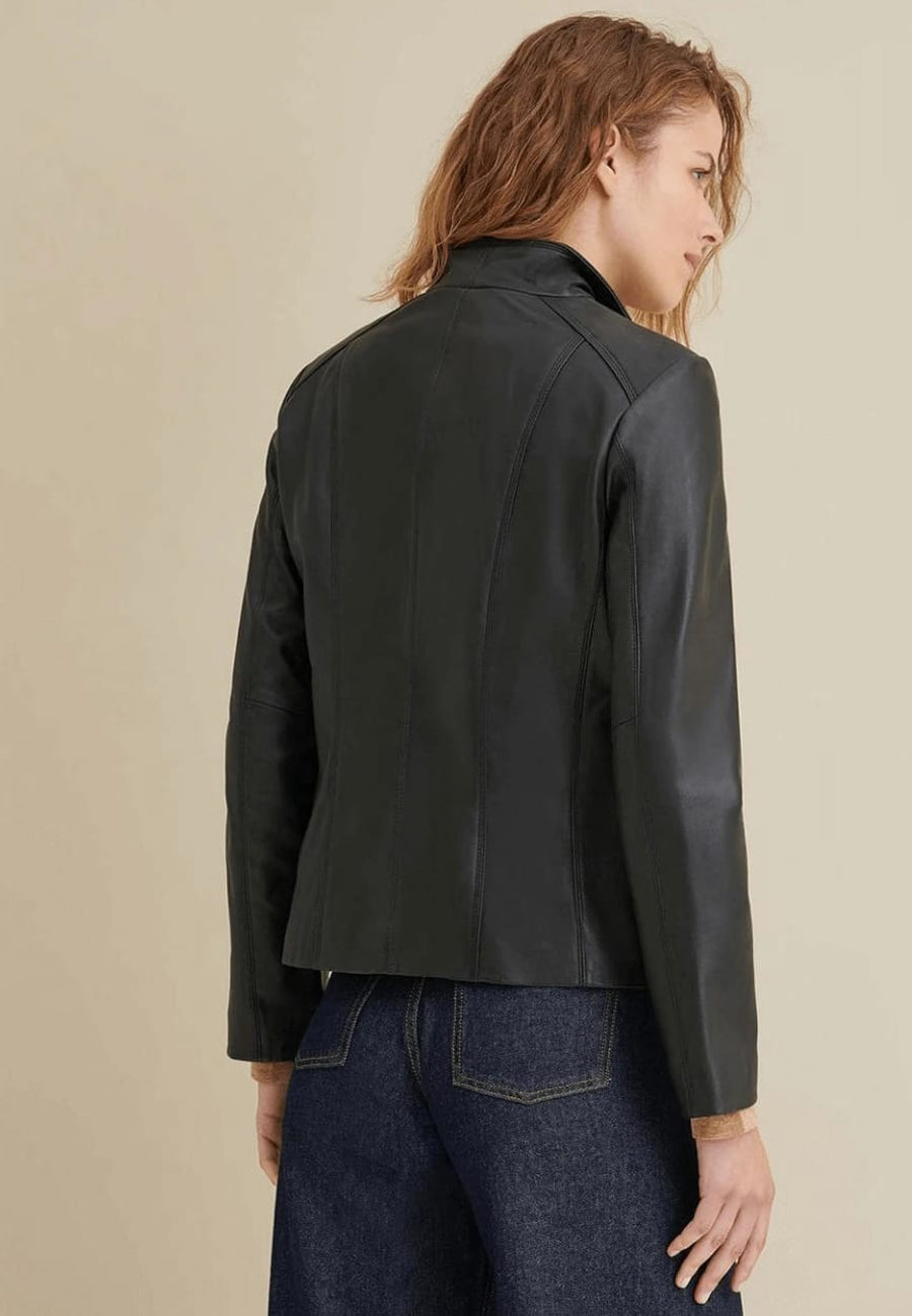 Women's Classic Black Leather Jacket