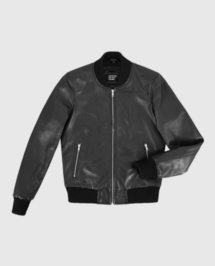 Alpha 2 Women's Black Bomber Leather Jacket