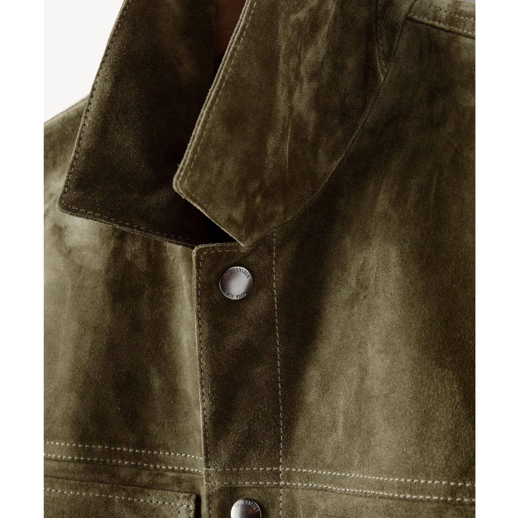 Men’s Olive Suede Leather Shirt Jeans Style