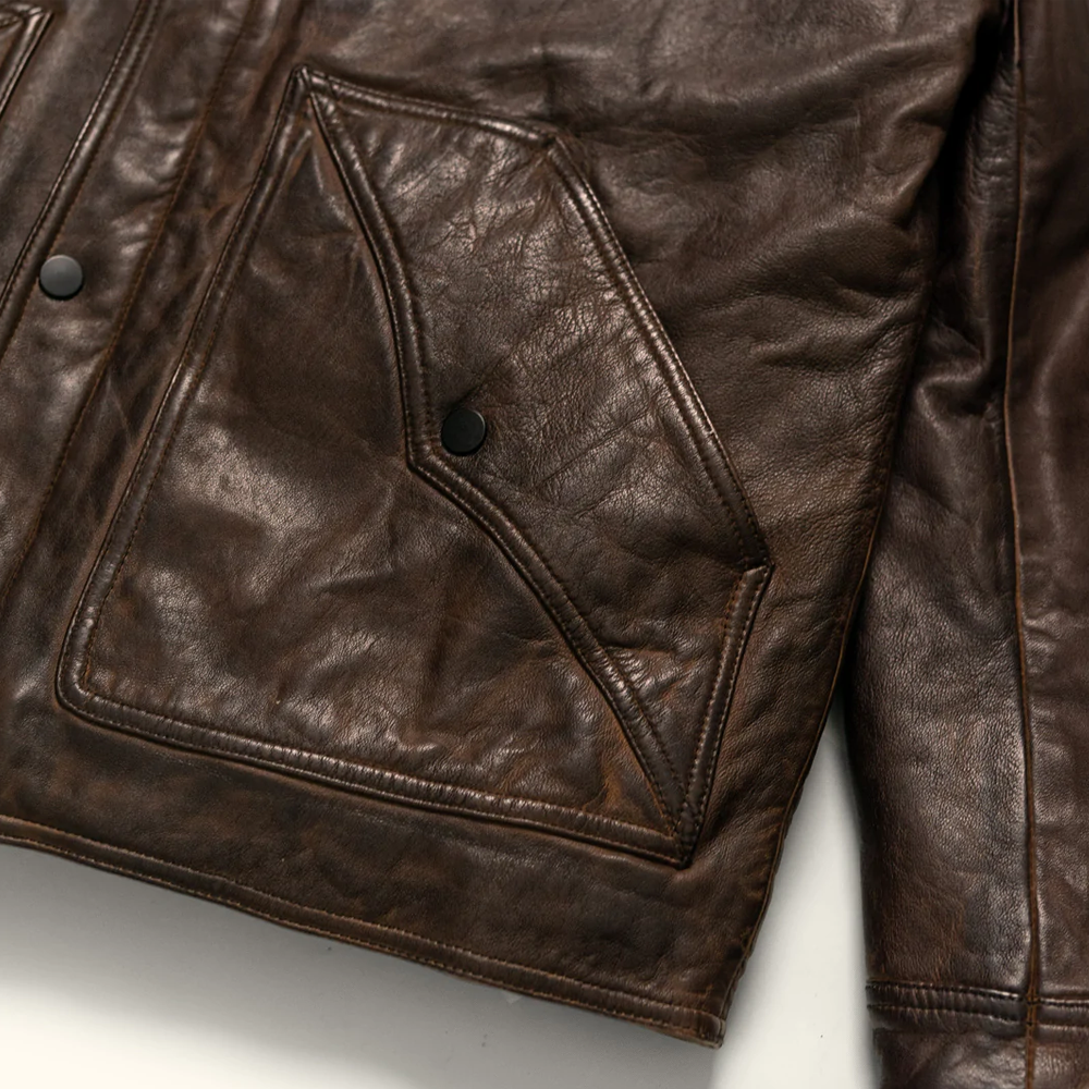 Mens Chocolate Brown Western Suede Leather Bomber Jacket