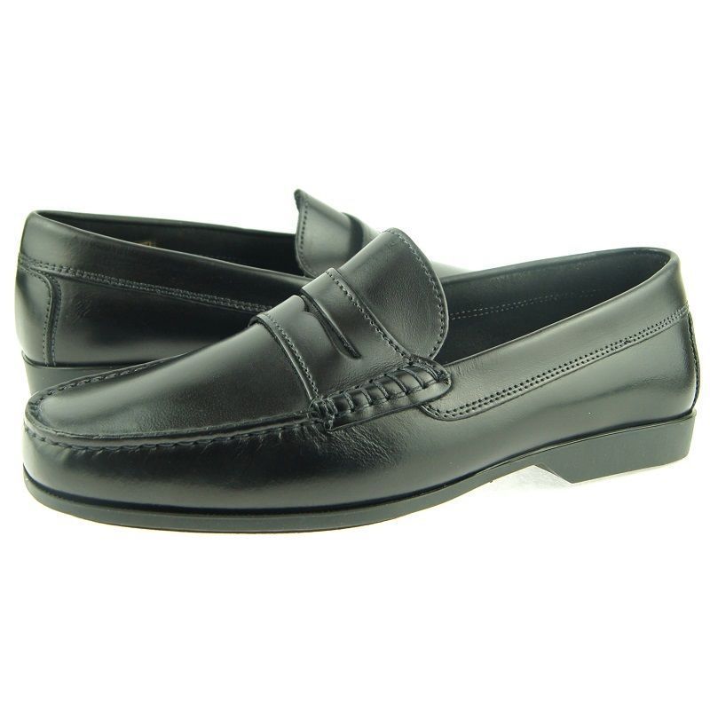 Men Black Color Moccasin Loafer Slip Ons Apron Toe Vintage Leather Classic Shoes