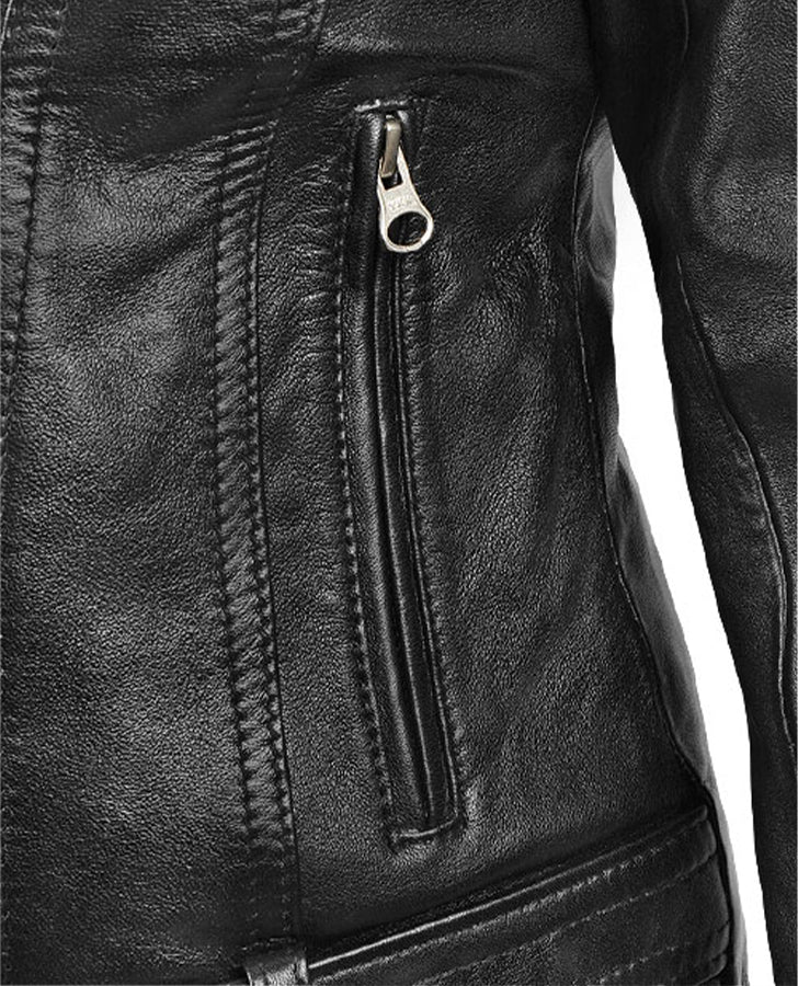 Sarah Connor Terminator Genisys Black Leather Jacket