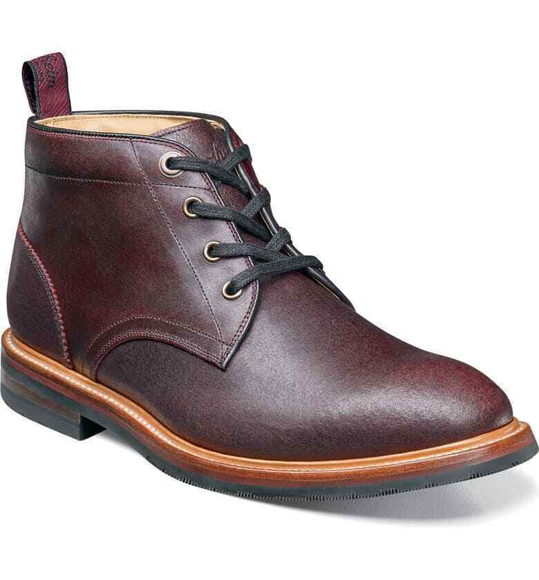 Genuine Vintage Maroon Color Leather Lace Up Rounded Toe Men High Ankle Boots