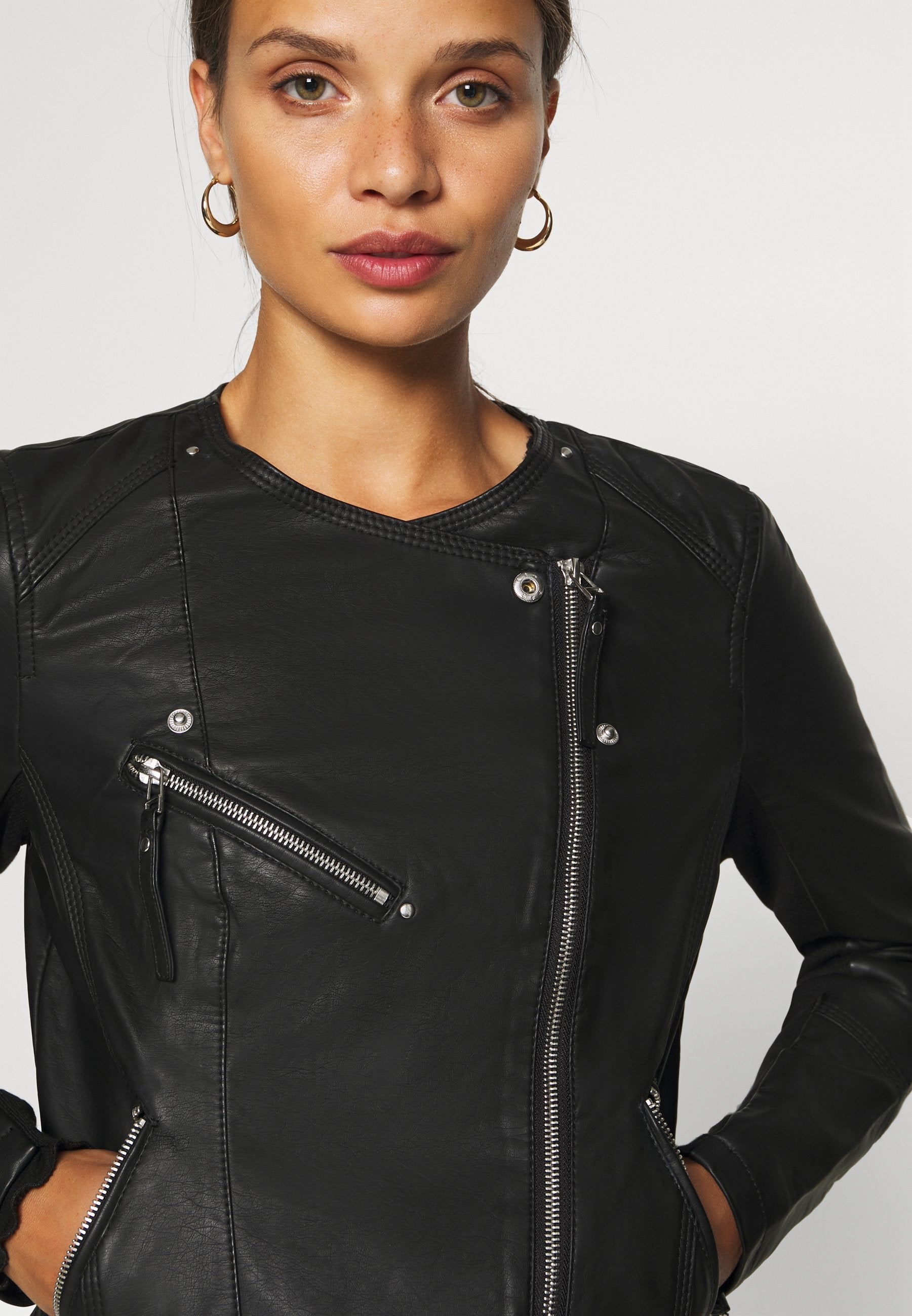 Women’s Black Leather Biker Jacket