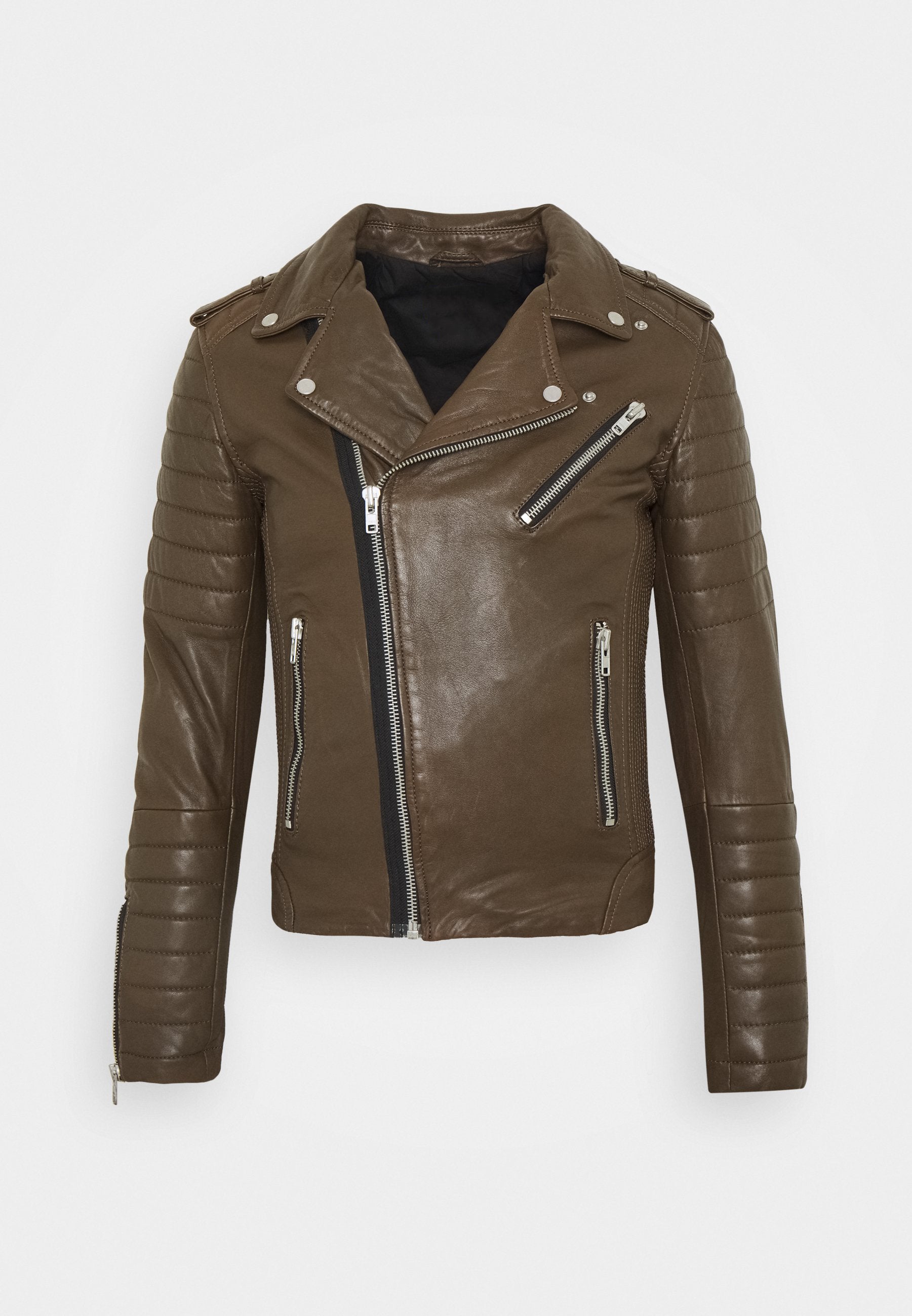 Men's Chocolate Brown Leather Biker Jacket