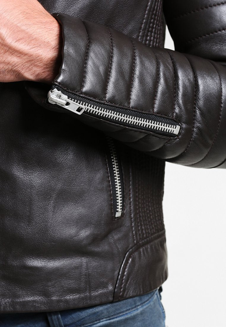 Men’s Black Leather Biker Jacket