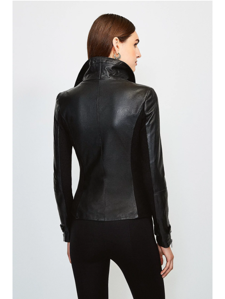 Women’s Black Leather Biker Jacket