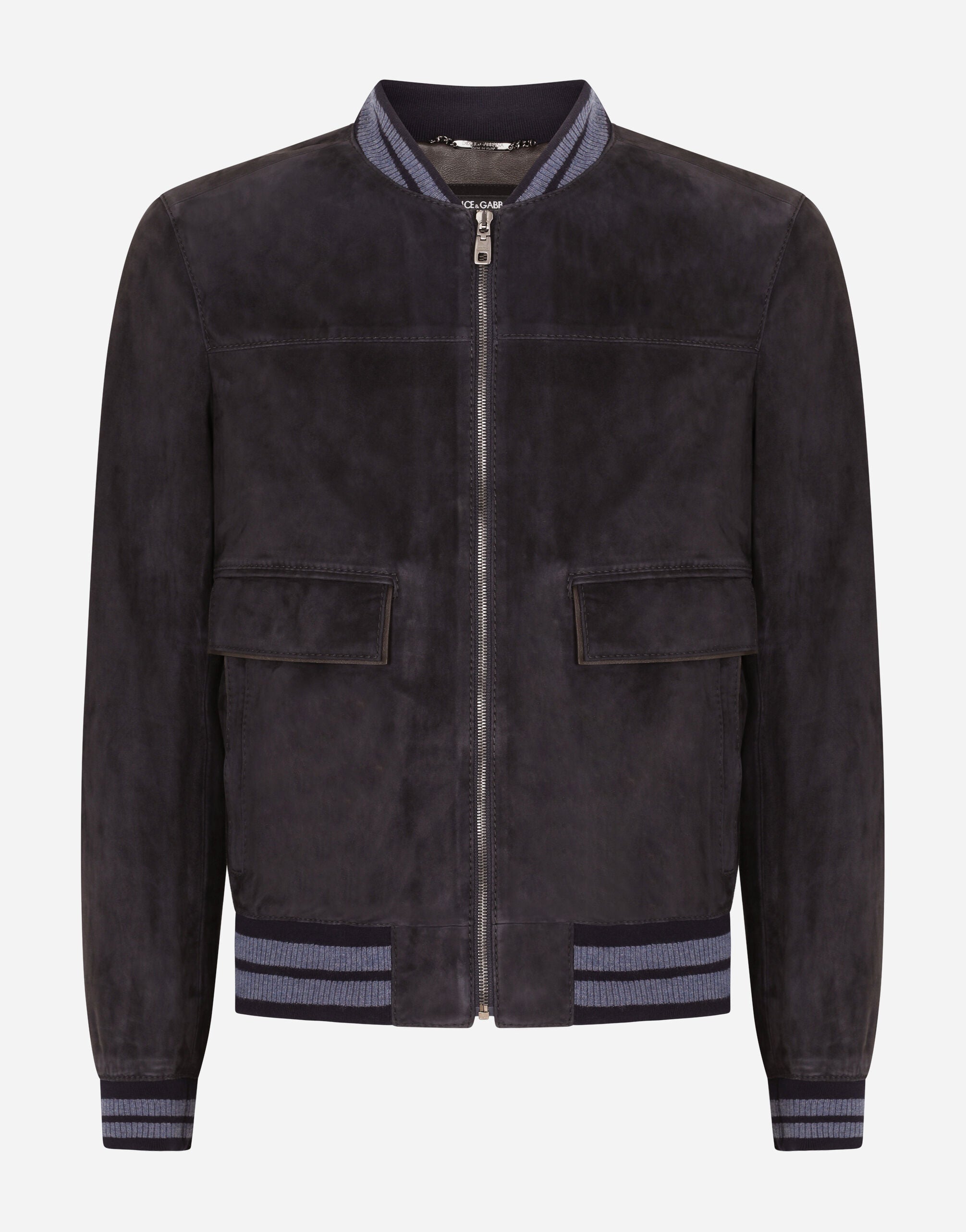 Men's Black Suede Leather Bomber jacket