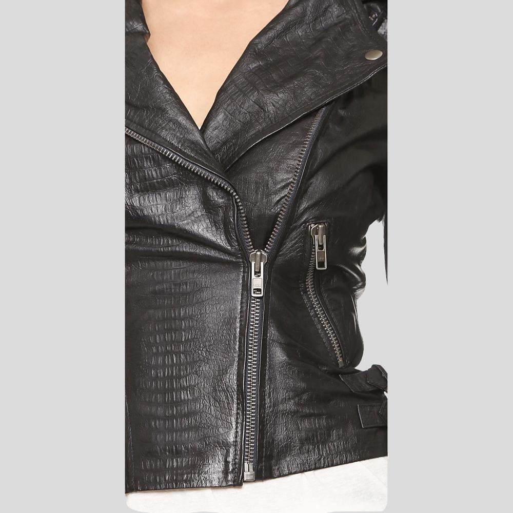 Azaria Black Motorcycle Leather Jacket