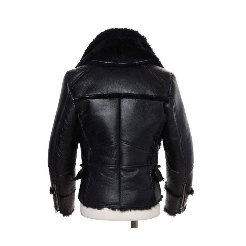 Stylish Men's Black Wool Lamb B3 Bomber Aviator Jacket