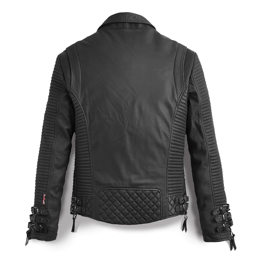 Men Black Leather Motorcycle Jacket