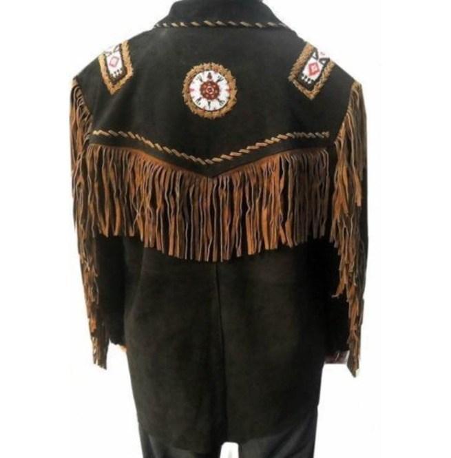 Western Cowboy Brown Suede Leather Jacket, Fringes Cowboy Jacket