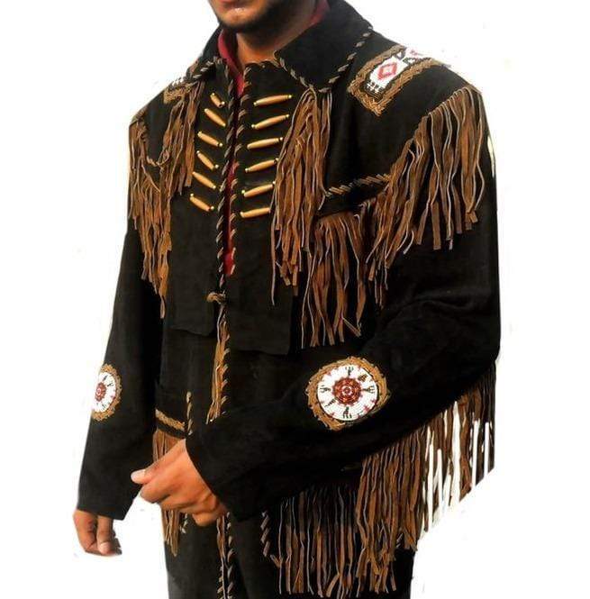 Western Cowboy Brown Suede Leather Jacket, Fringes Cowboy Jacket