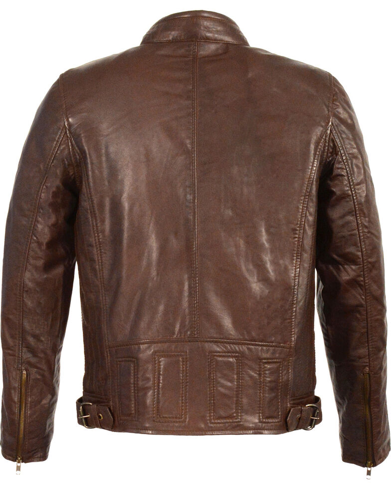 Men's Stand Up Collar Leather Jacket