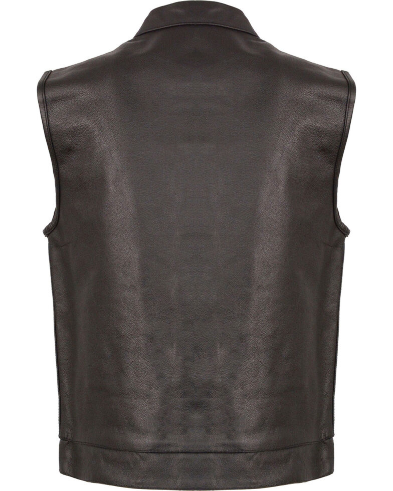 Black Open Neck Club Style Vest