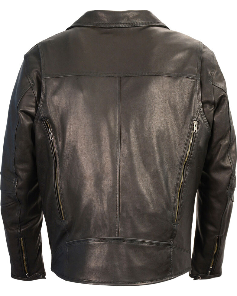 Men's Black Lightweight Long Biker Riding Jacket