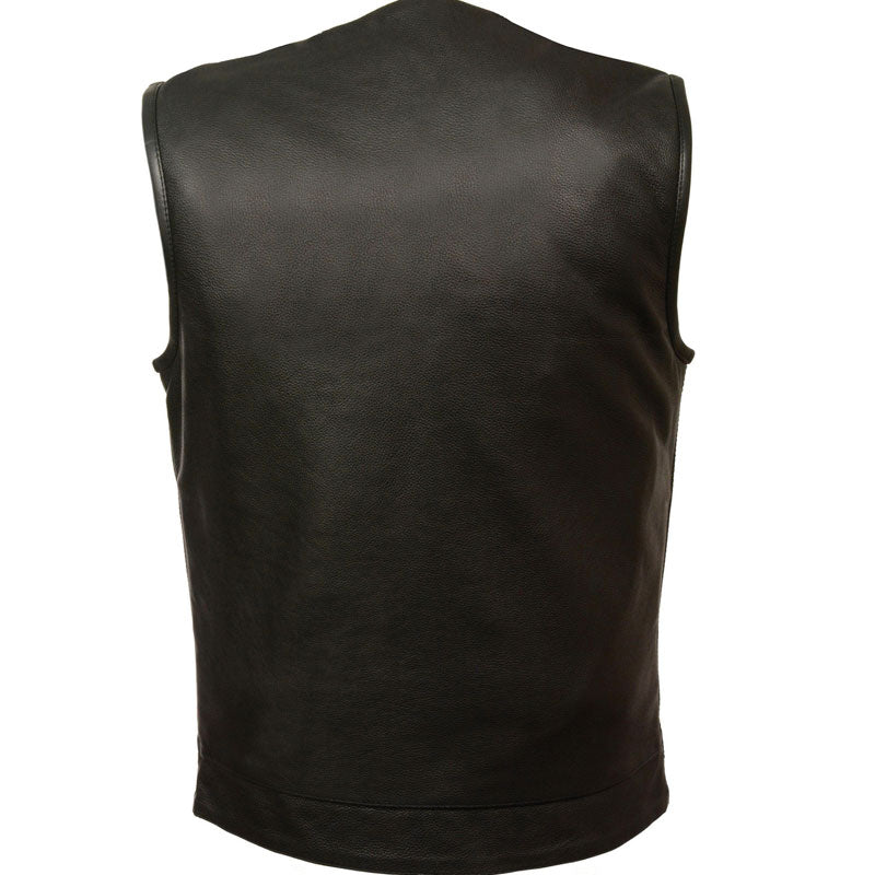 BLACK COLLARLESS CLUB STYLE VEST