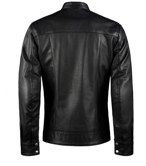 Mens Vintage Black Biker Leather Jacket