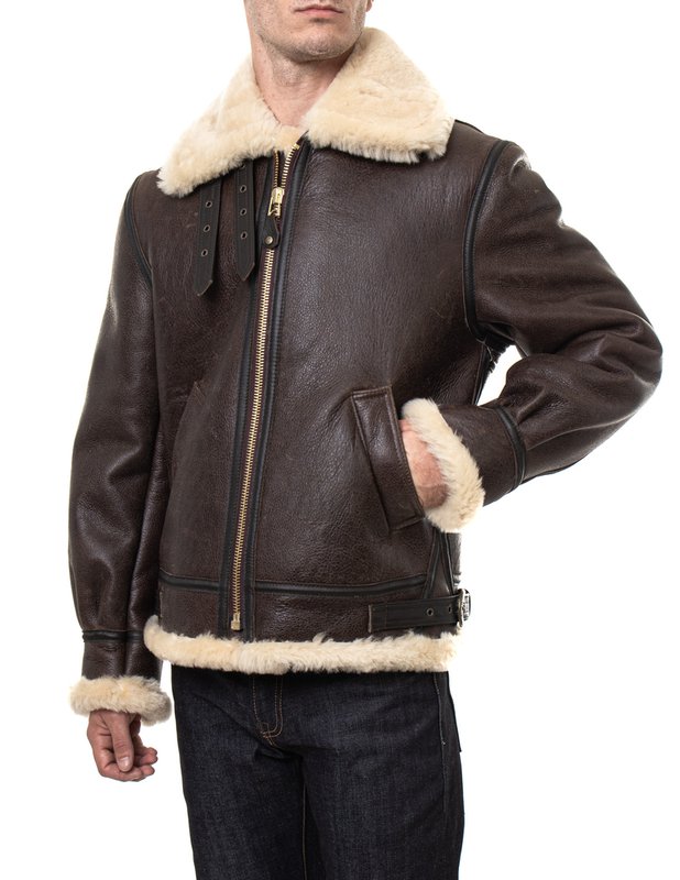 Classic B-3 Sheepskin Leather Bomber Jacket