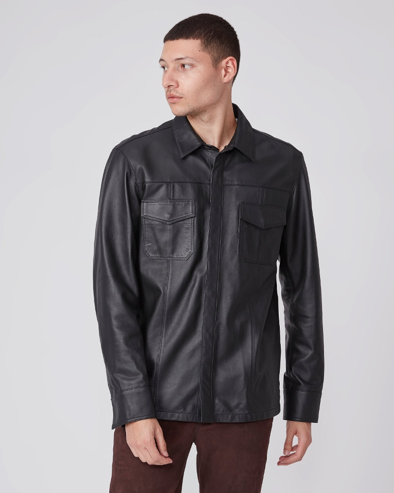 Men’s Black Classic Genuine Leather Shirt