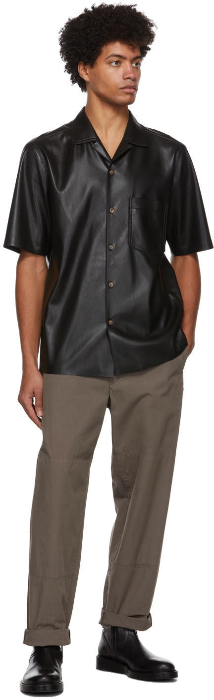 Men’s Trendy Black Leather Shirt