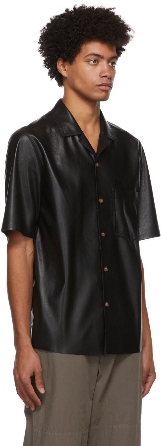 Men’s Trendy Black Leather Shirt