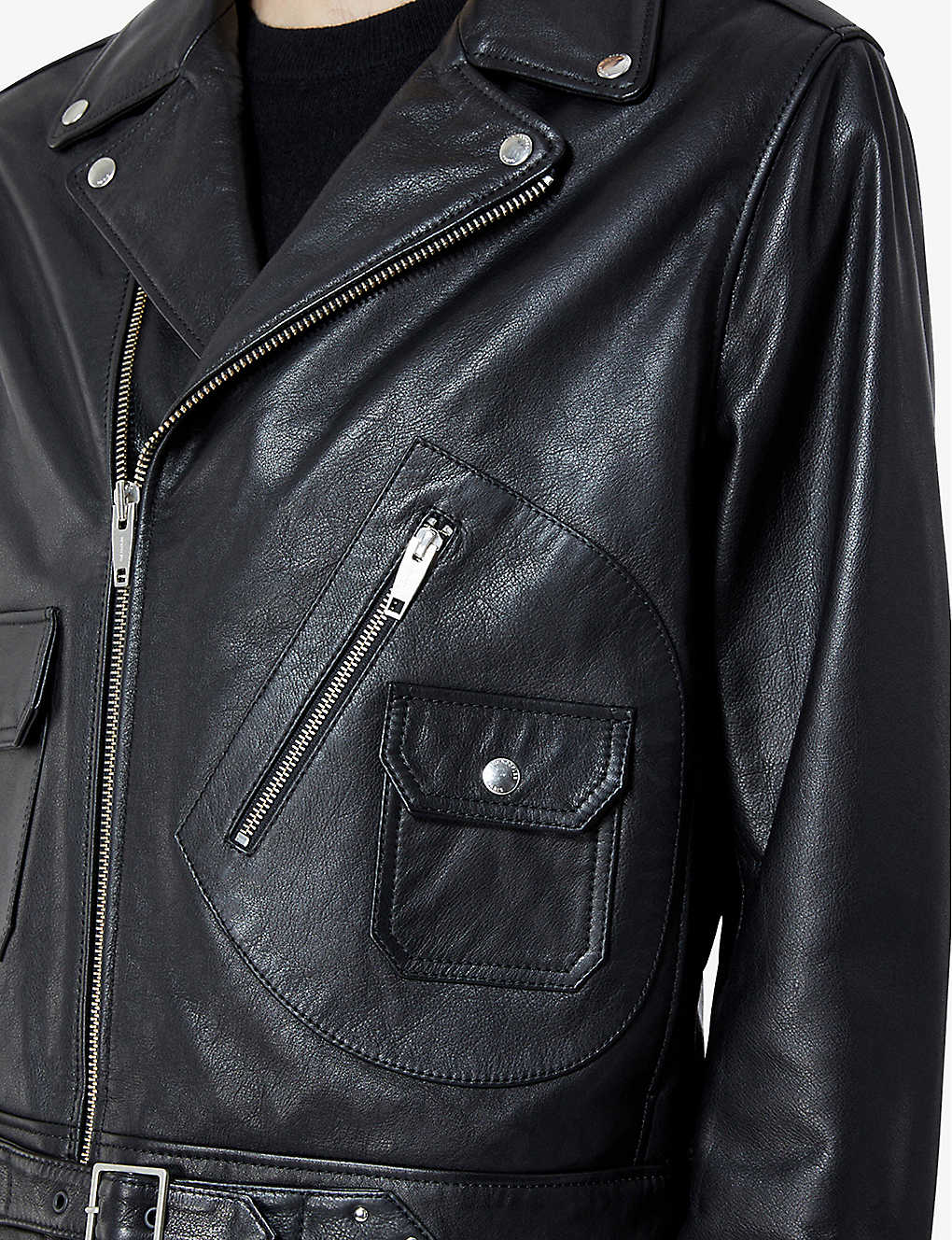 Men’s Black Leather Biker Jacket