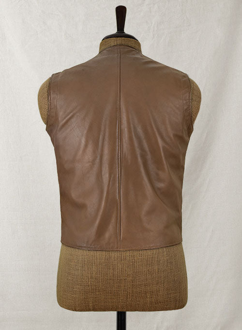 Men’s Brown Leather Biker Vest