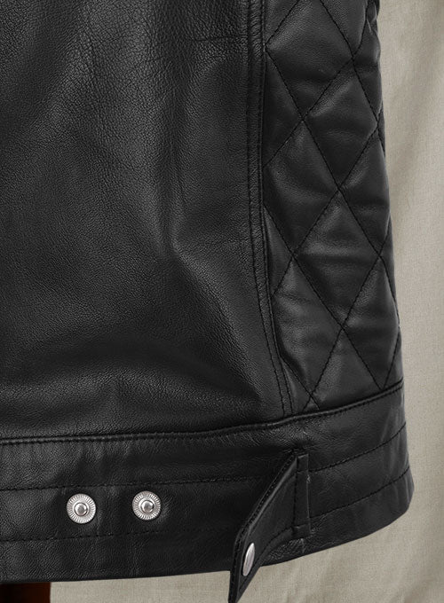 Men’s Black Leather Biker Vest