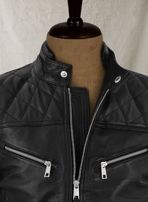 Men’s Black Leather Biker Vest