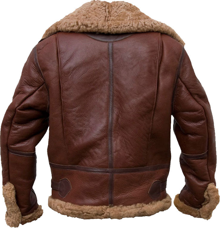 High-quality Pilot Bomber Leather Jacket With Fur