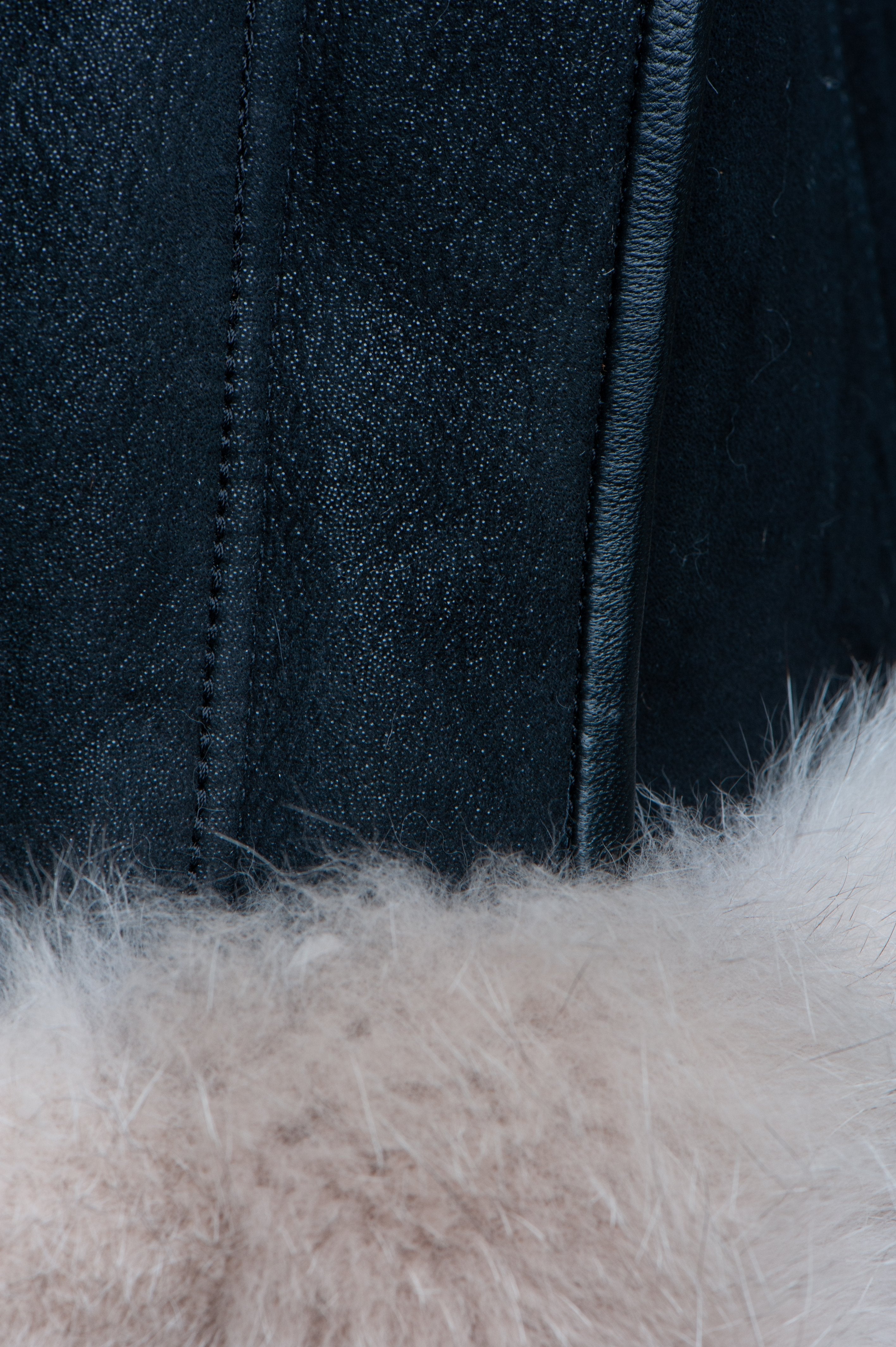 Cecily's Black Shearling Sheepskin Jacket with Fox fur trim