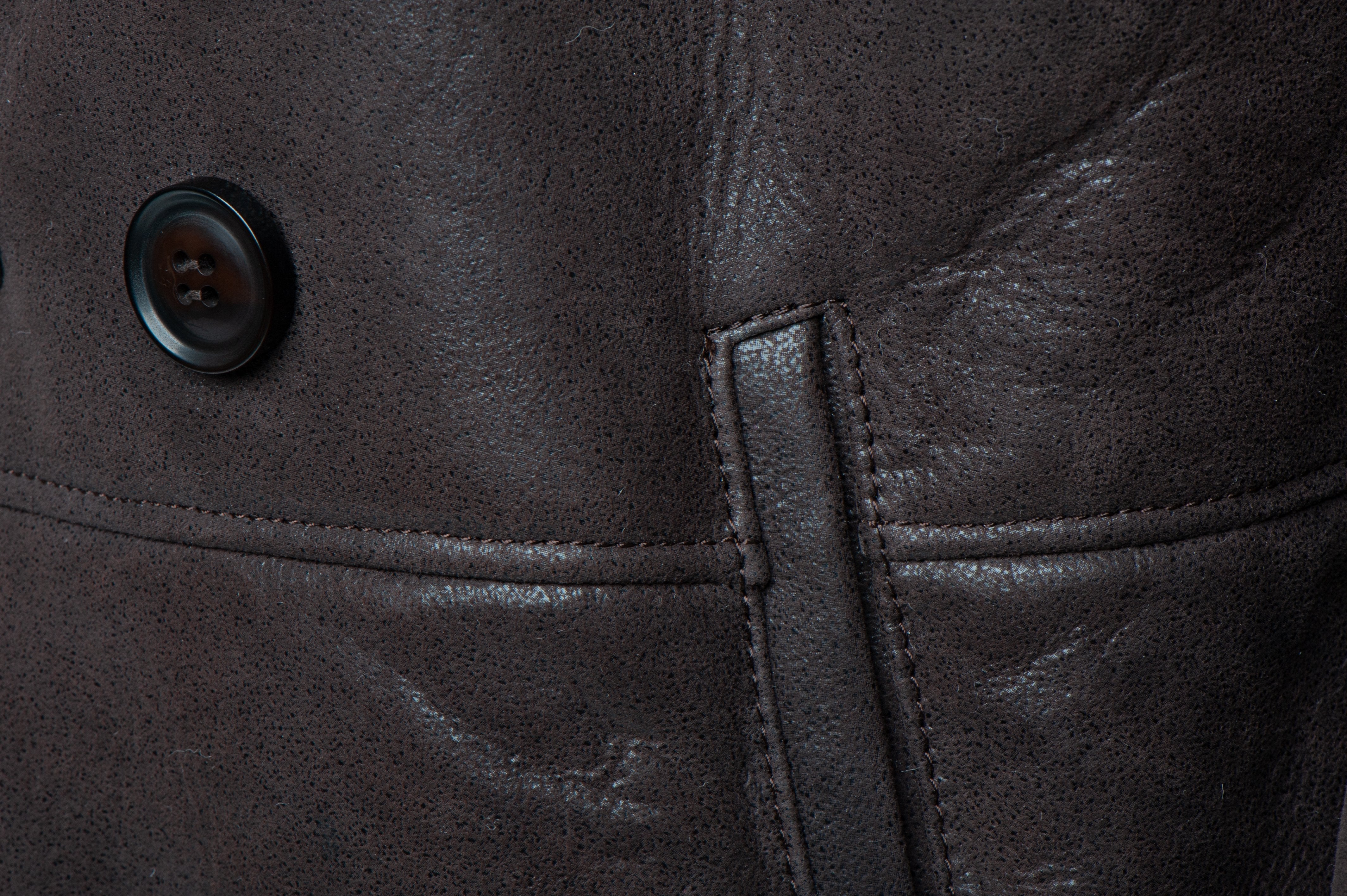 Jozef's 3/4 length brown shearling buttoned coat