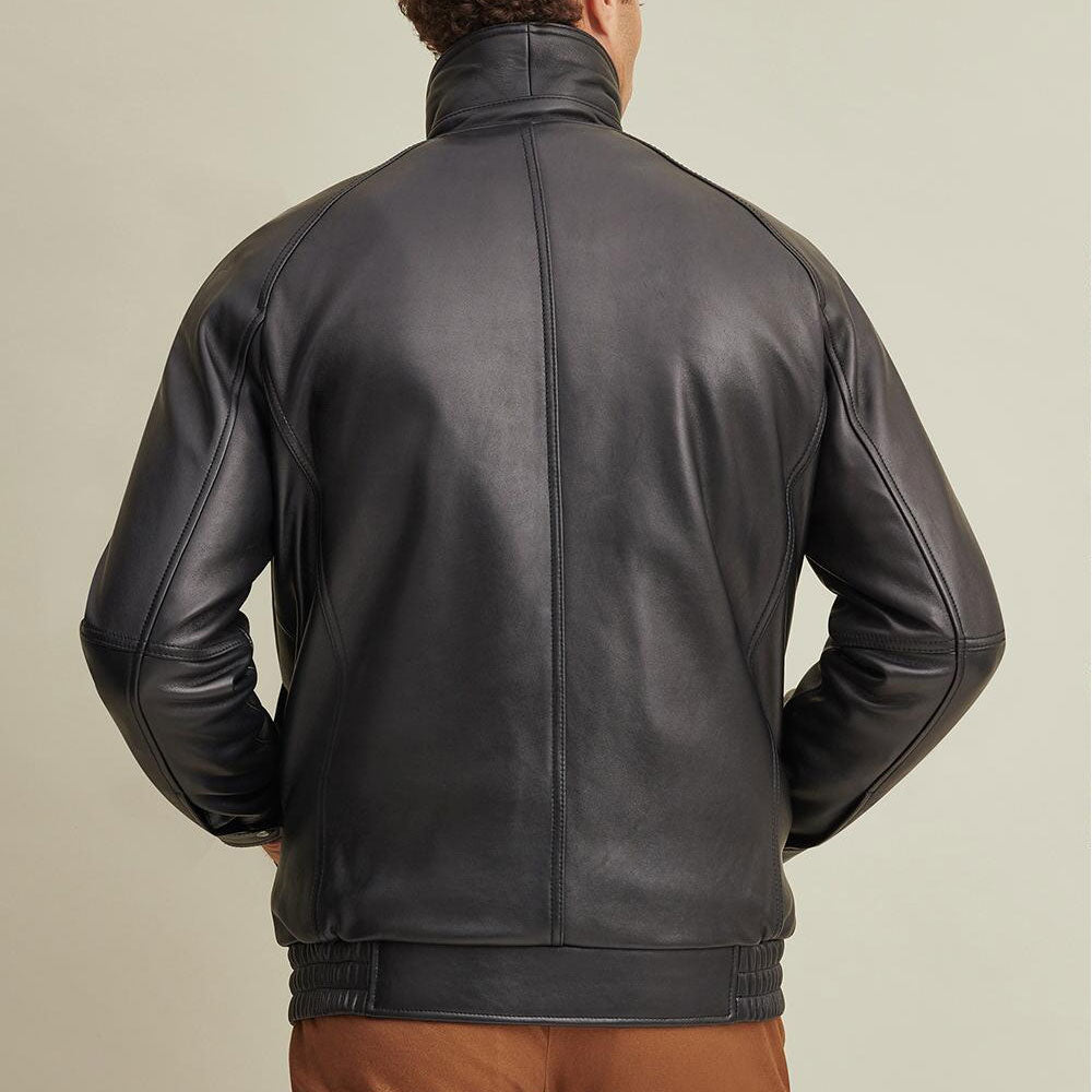 Lined Leather Bomber