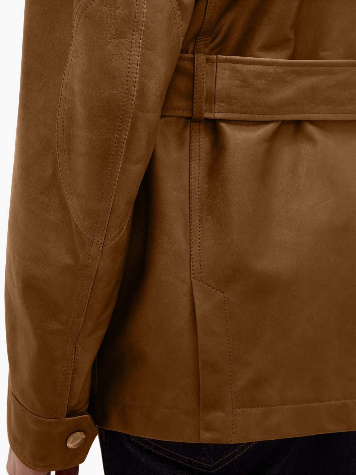 Men Brown Utility Leather Jacket