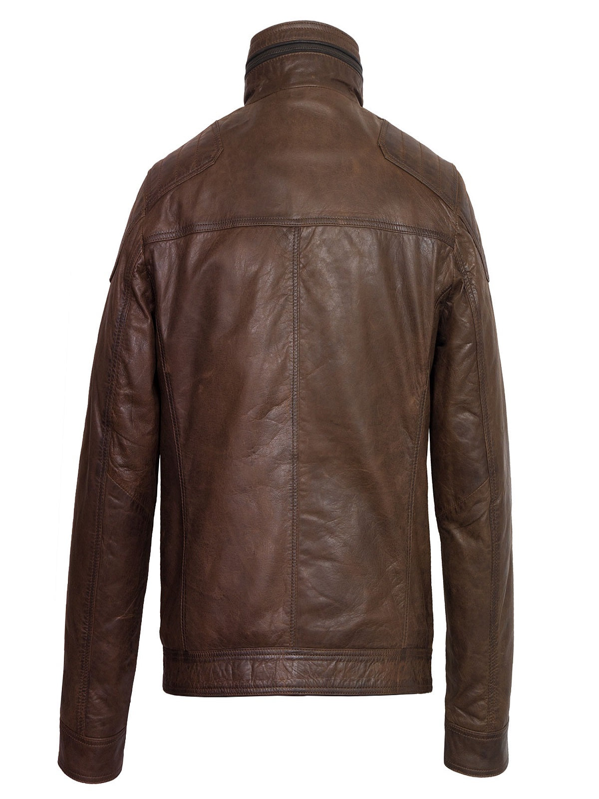 Men Dark Brown Leather Jacket