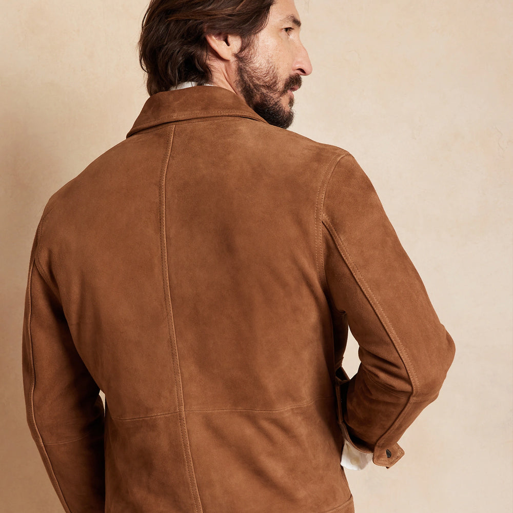 Men's Brown Suede Leather Cowboy Western Jacket