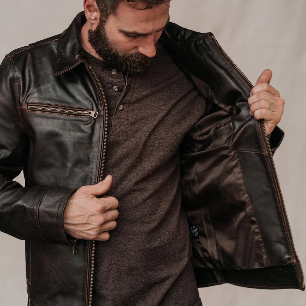 Men's Classic Brown Flight Leather Jacket