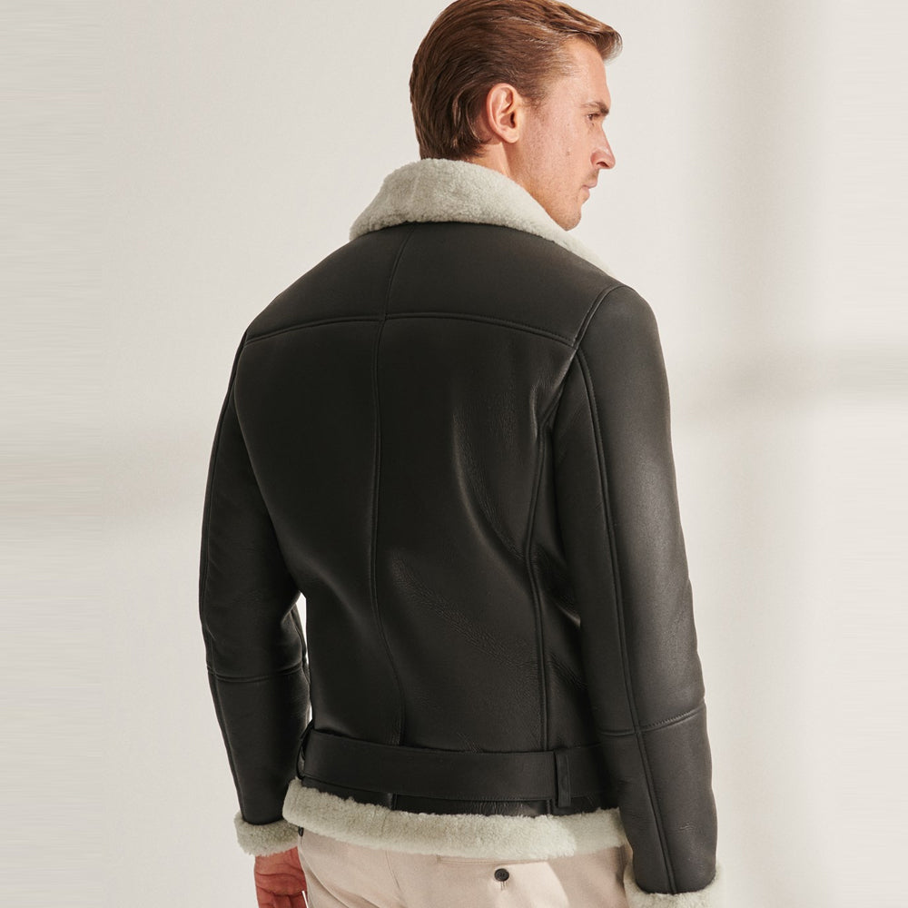 Men's RAF Black B3 Sheepskin Shearling Aviator Jacket