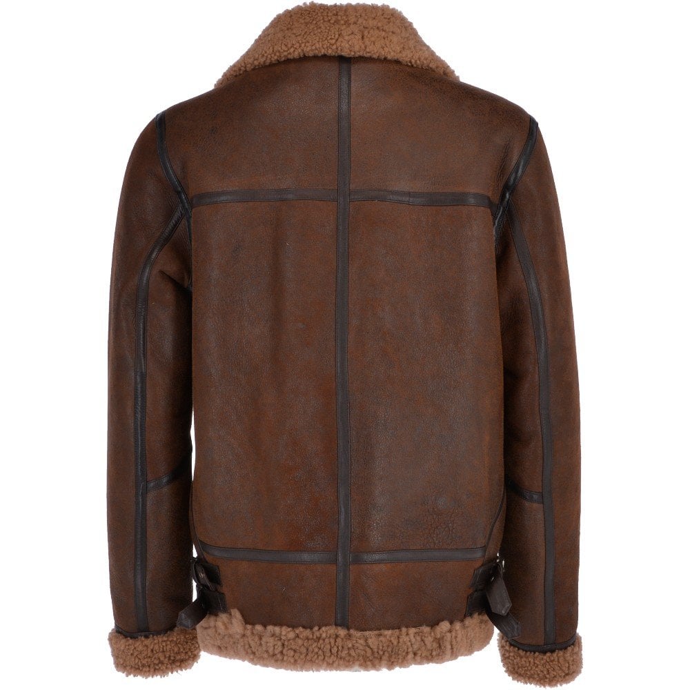 Men's B3 Aviator Sheepskin Shearling Bomber Leather Jacket