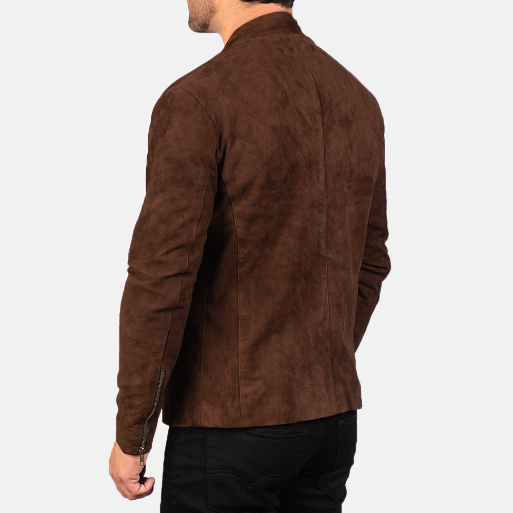 Charcoal Mocha Suede Biker Jacket