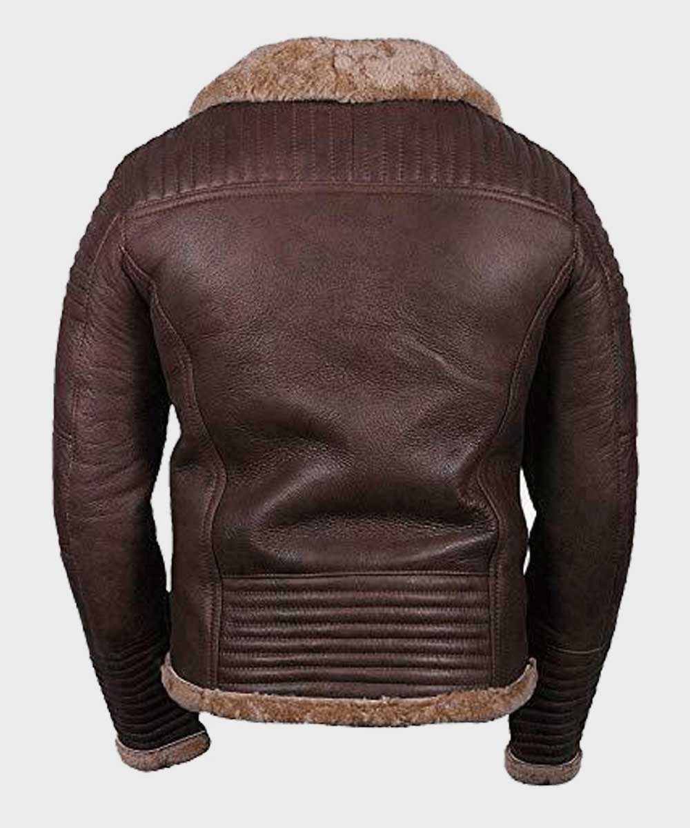 Mens Sheepskin Shearling Brown Jacket