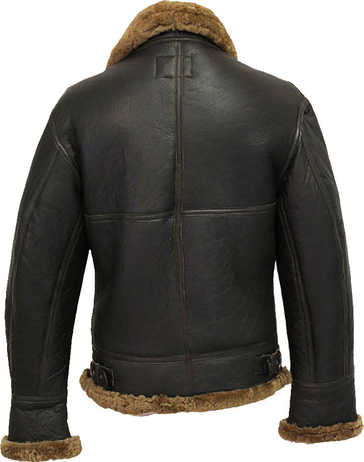 Mens Winter Aviator B3 Leather Jacket With Fur