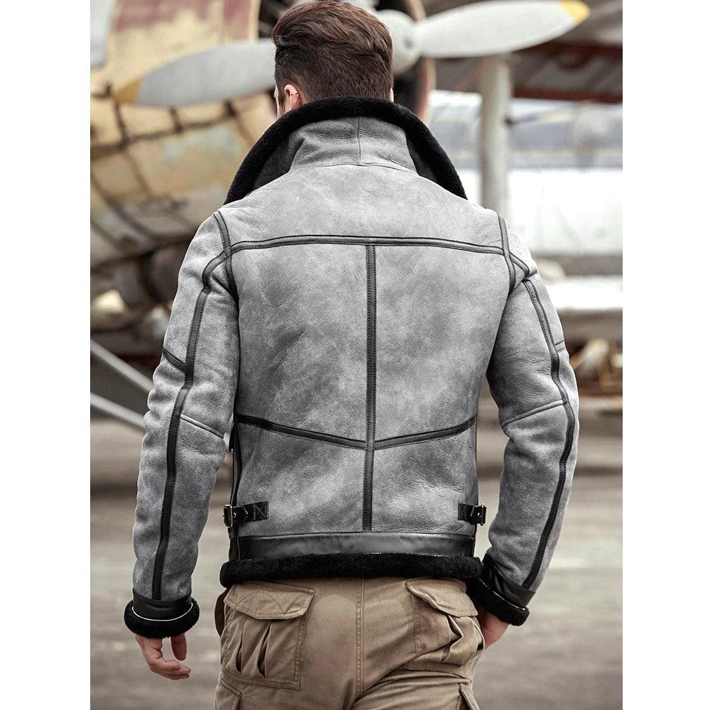 Classic Men's Sheepskin RAF Airforce Shearling Aviator Jacket