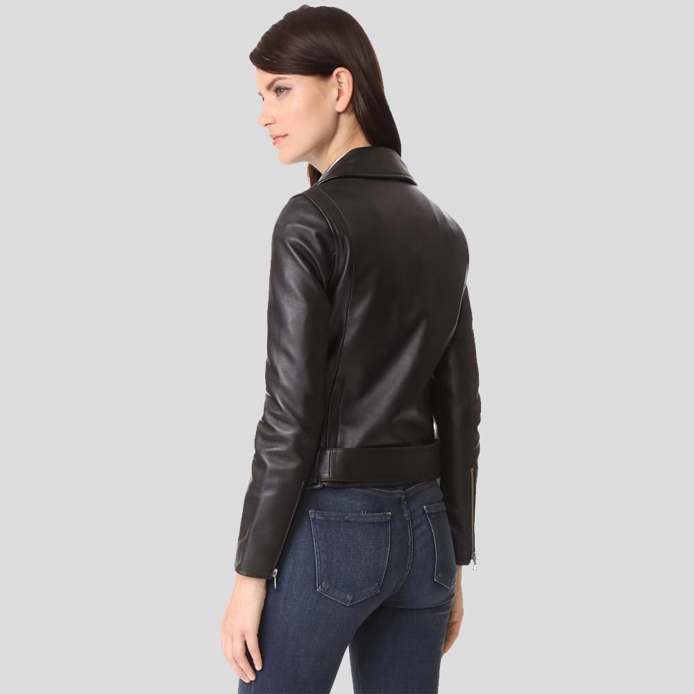 Sandra Black Biker Leather Jacket