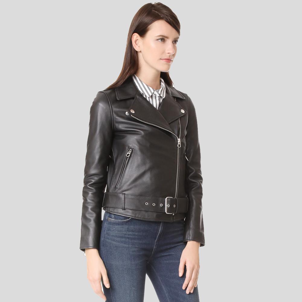 Sandra Black Biker Leather Jacket