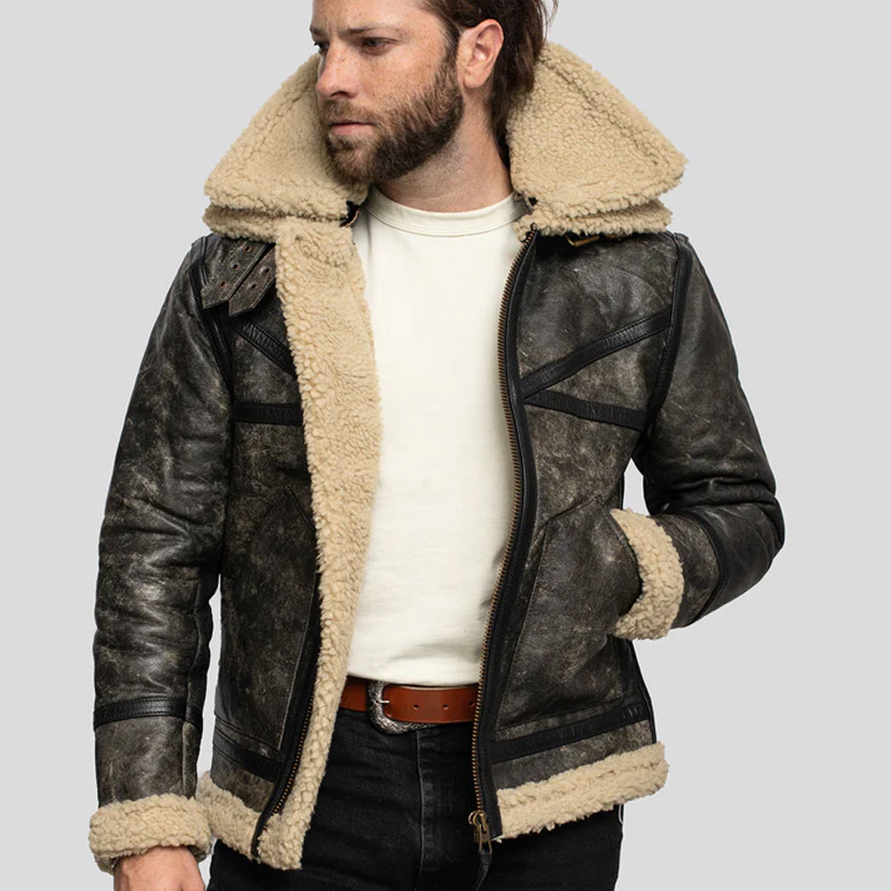 Sherpa Jacket for men in sheepskin leather