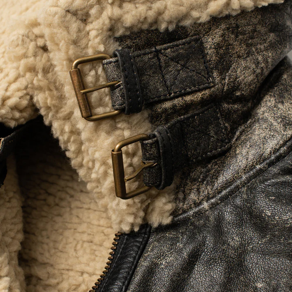 Sherpa Jacket for men in sheepskin leather