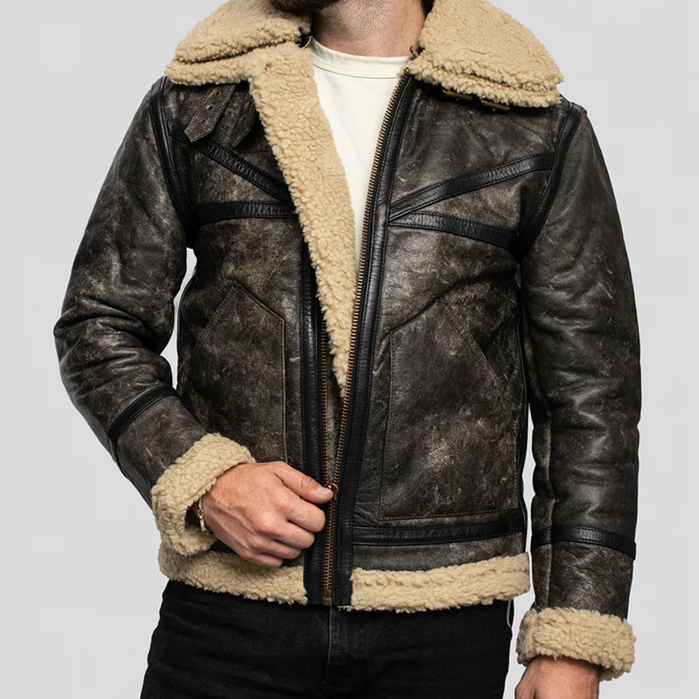 Sherpa Jacket for men in sheepskin leather