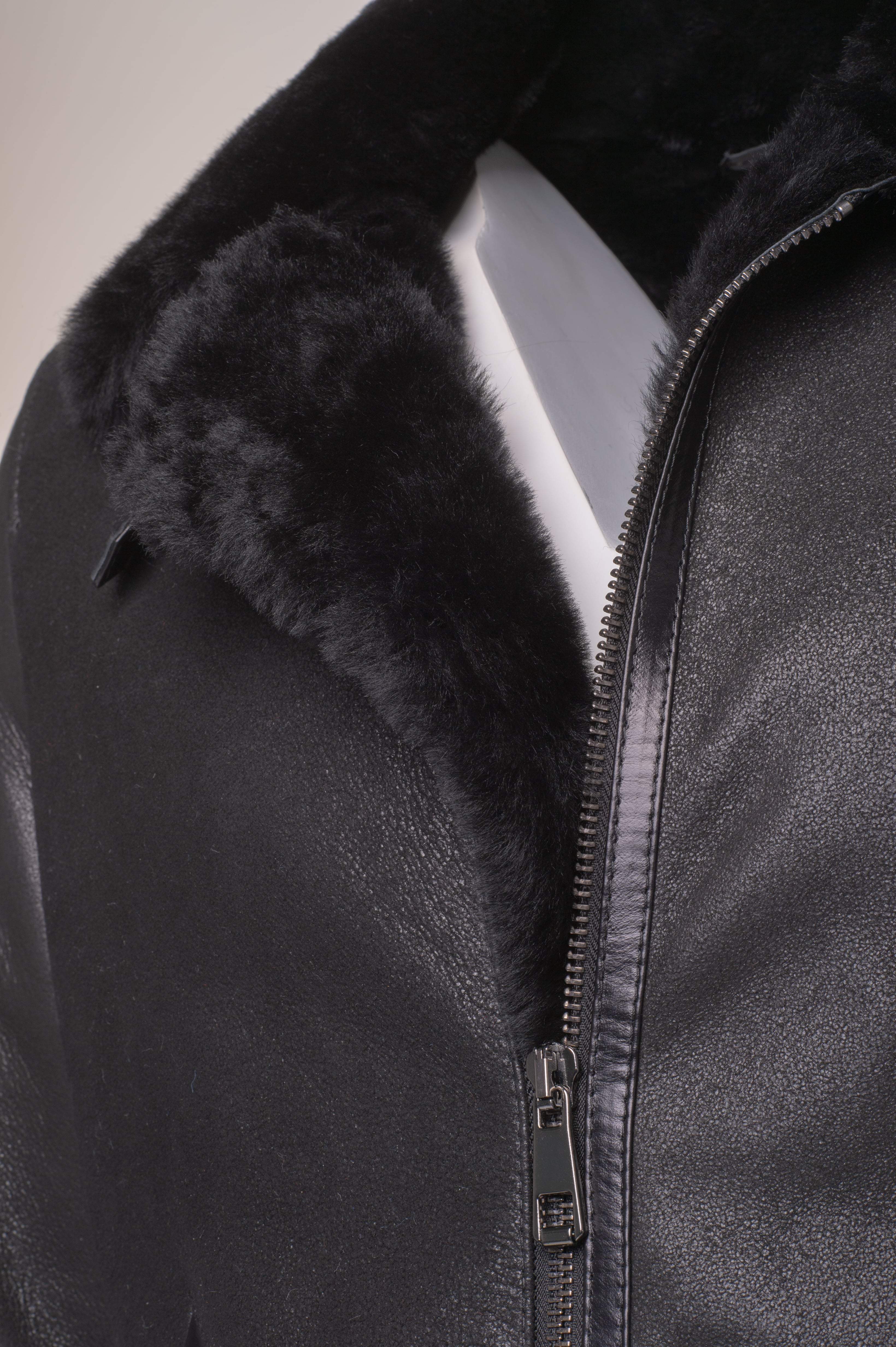 Black B3 Bomber Aviator Shearling Jacket